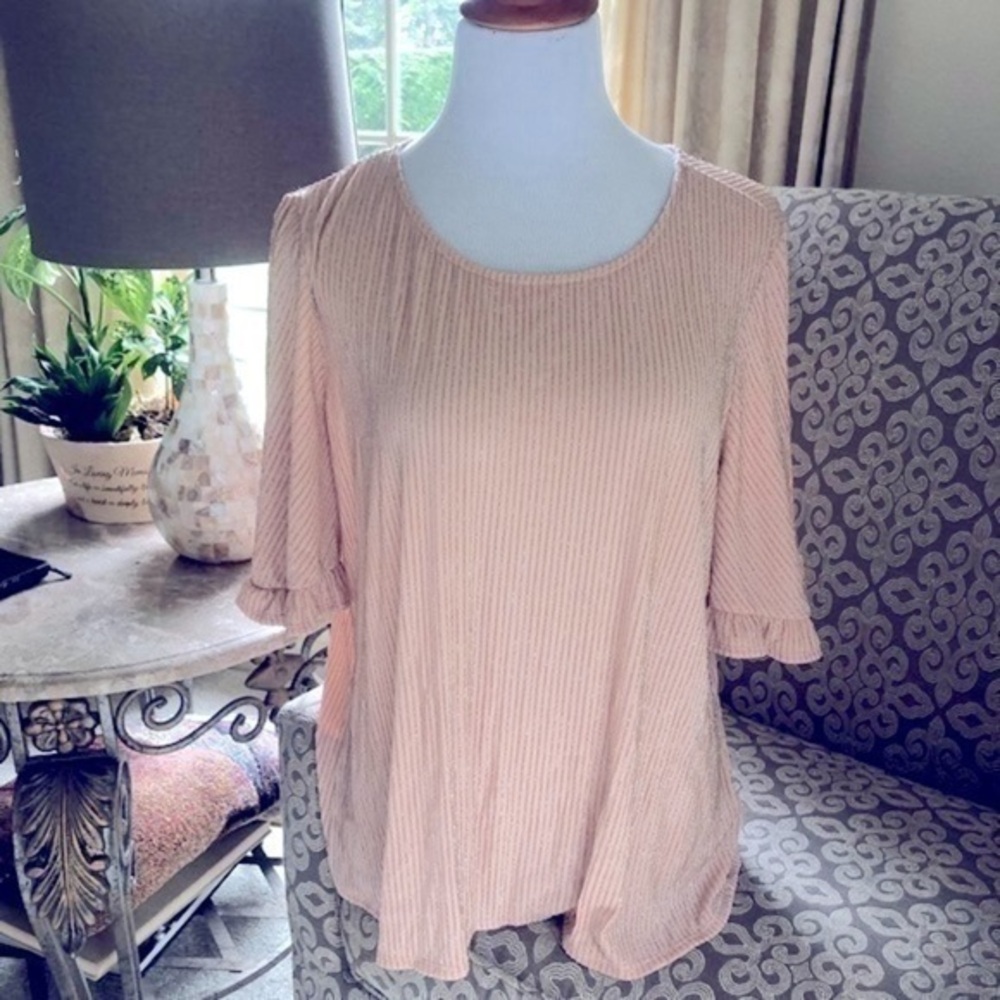 NWT W5 top large peach blouse NWT